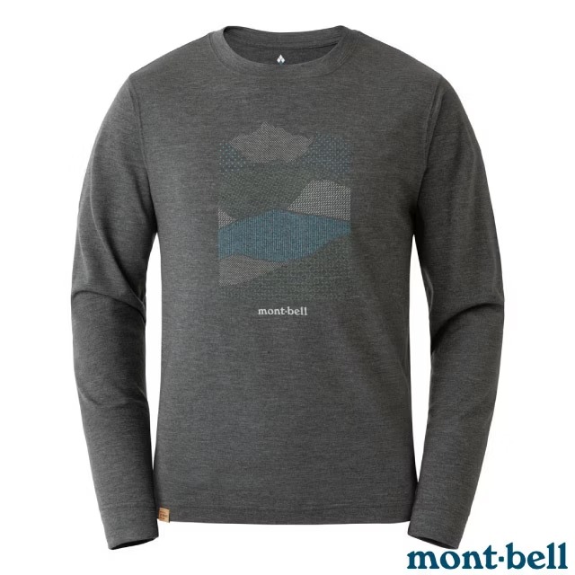 【mont-bell】男 MW PLUS L L/S T 透氣快乾羊毛混紡圓領長袖T恤/1114619-DGY 深灰✿30E010